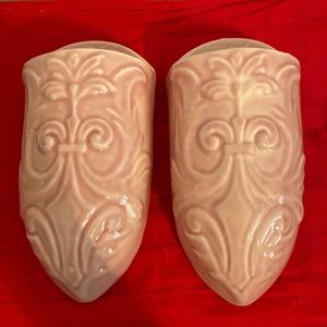 Vintage McCoy pink wall pockets excellent condition